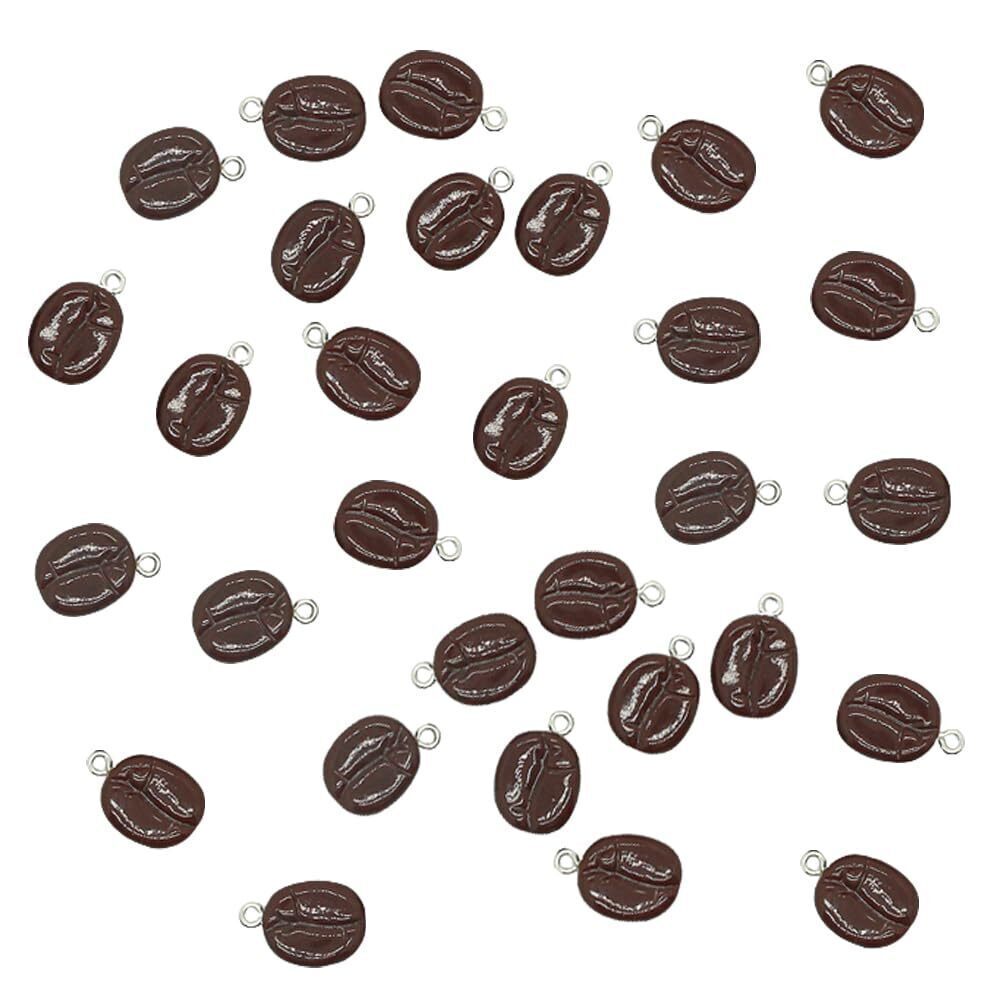 4848 30pcs Mini Coffee Beans Charms Pendant Resin Coffee Charms Handbag